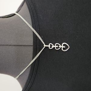 Avon Open Heart Necklace with Rhinestone Accents